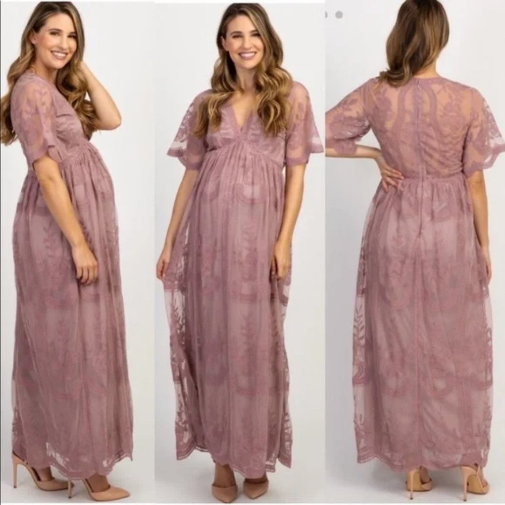pink blush mauve/pink maternity dress